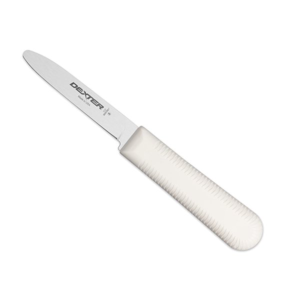 Cuchillo para almejas Dexter Outdoors de 8 cm con mango blanco – certificado NSF