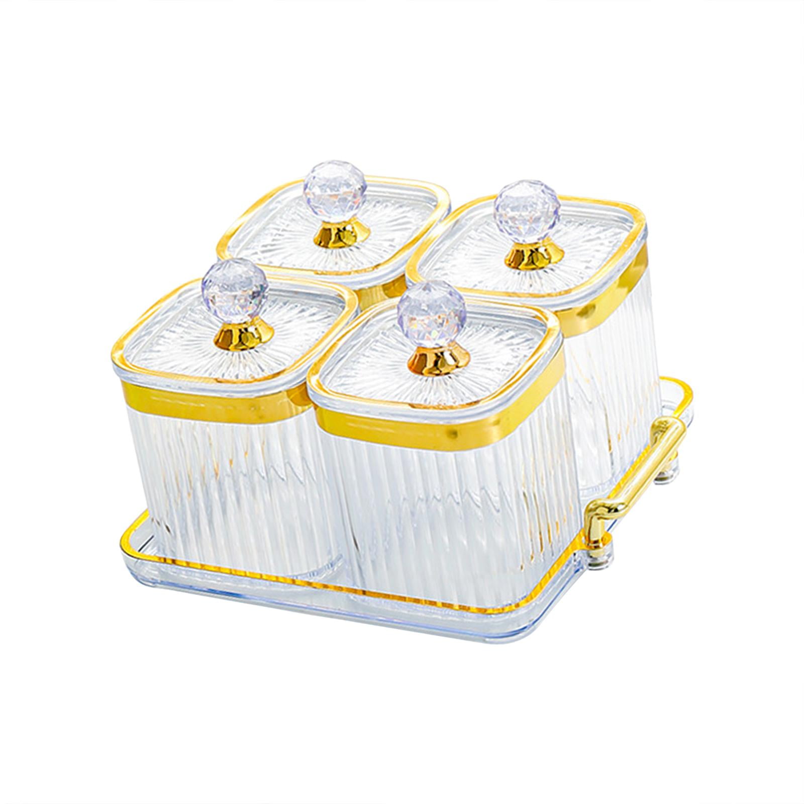 Bothyi - Plato Para Servir Aperitivos Y Frutos Secos, Plato De Aperitivo Para Sala De Estar, Hogar, Boda, Transparente, 4 Rejillas