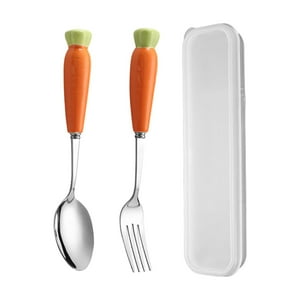 Genérico - Cuchara Y Tenedor Con Estuche, Cuchara De Té De Acero Inoxidable Para Fiesta, Camping, Cocina, Rábano
