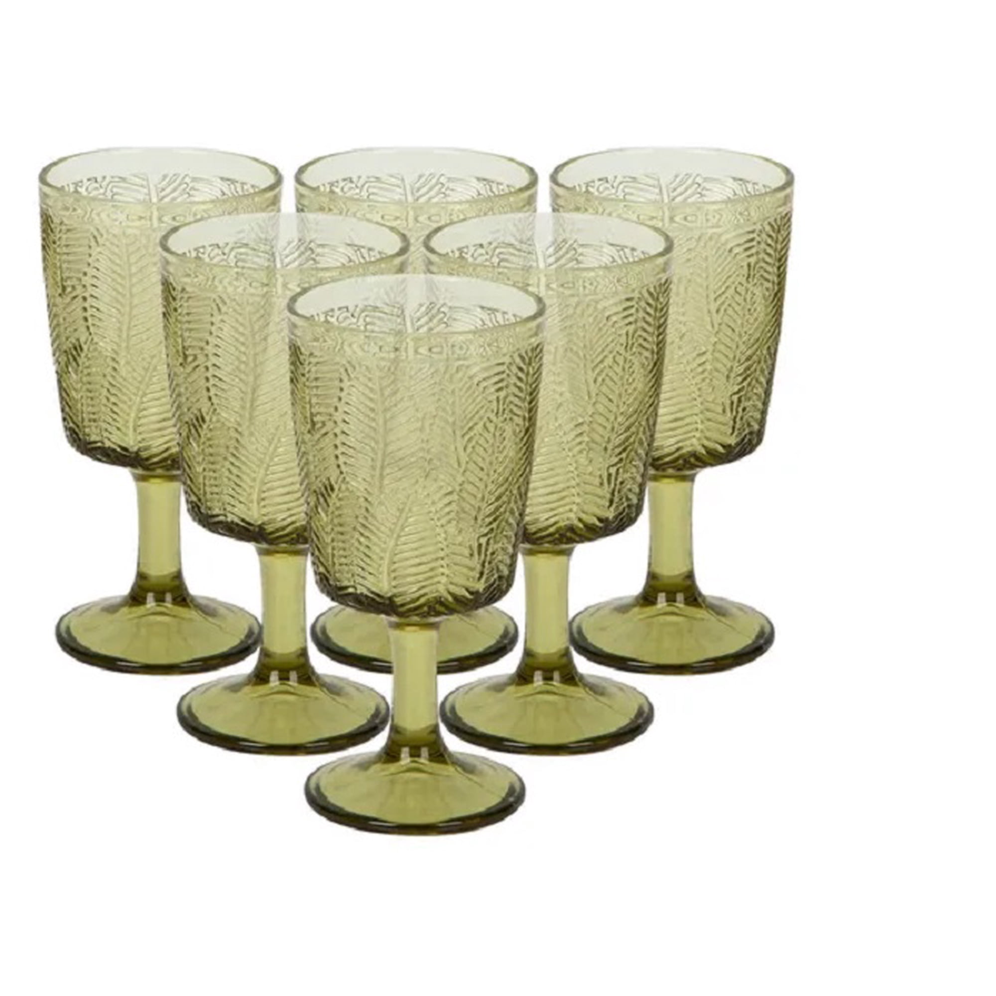 Mc Group - Copa De Vino Con Textura De Hoja En Relieve, Verde Vintage