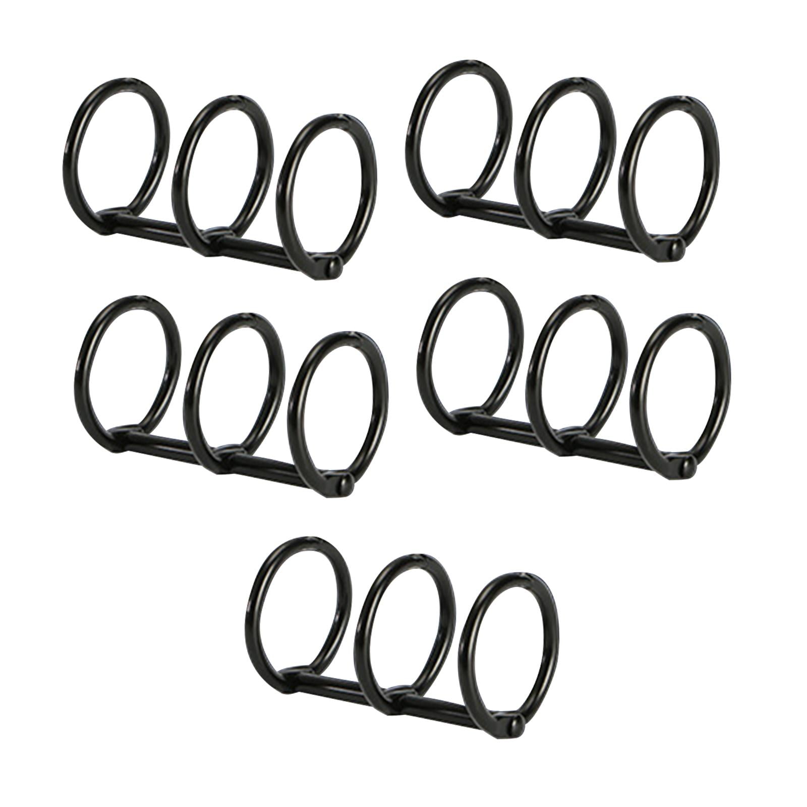 Magideal - Carpetas De Hojas Metálicas Sueltas De 5x3 Anillas, 3 Agujeros, Anillas Para Encuadernación De Hojas Metálicas Sueltas, Anillas Para Libros, Para , Negro 20mm