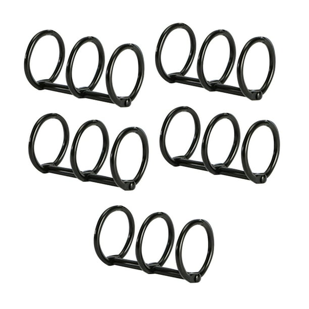 Carpetas de hojas metálicas sueltas de 5x3 anillas, 3 agujeros, anillas para encuadernación de hojas metálicas sueltas, anillas para libros, para , Negro 20mm