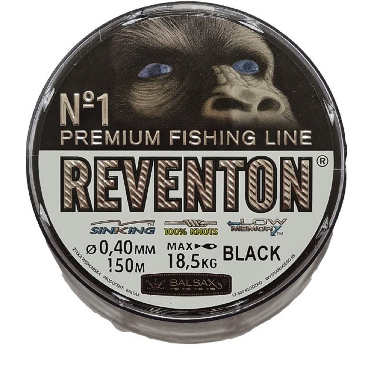 Balsax - Nylon Pesca 0.40 Reventon Negro Resitencia 18,5 Kilos 150 Mt