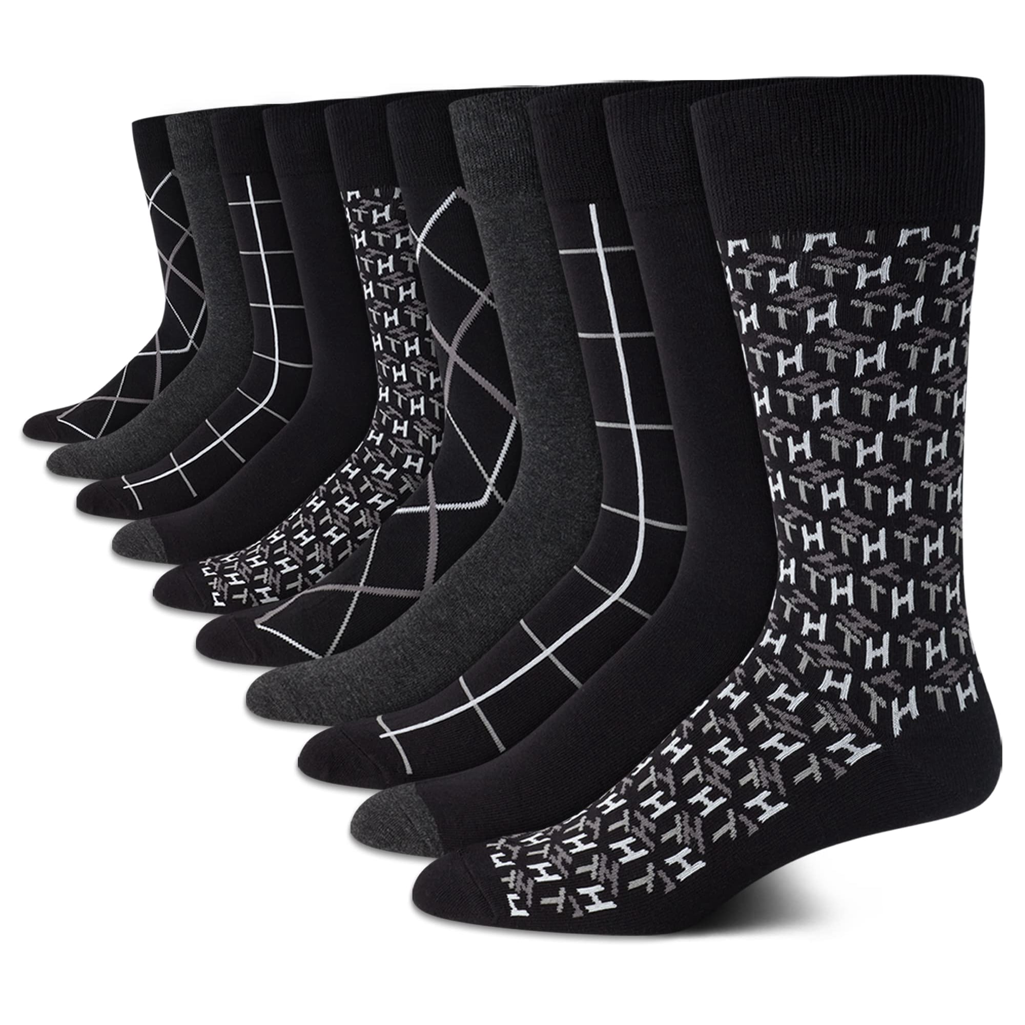 Calcetines De Vestir Tommy Hilfiger Para Hombre, 10 Unidades, Mezcla De Algodón Suave