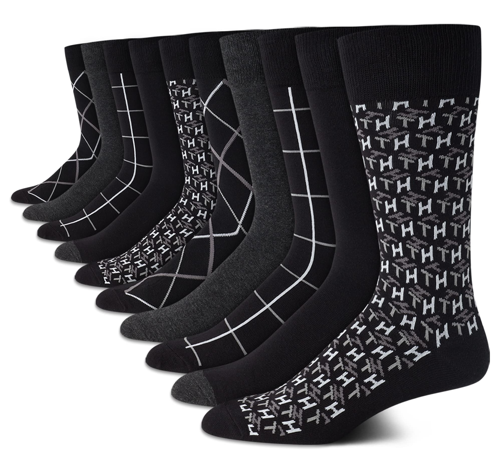 Calcetines De Vestir Tommy Hilfiger Para Hombre, 10 Unidades, Mezcla De Algodón Suave