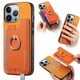 thumbnail image 1 of Funda Magnética Para Iphone 15 Pro Con Billetera Y Anillo Protector Resistente Orange, 1 of 6