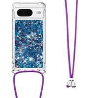 Funda Foxdock Para Google Pixel 8 Con Cuerda Ajustable, Brillo Líquido, Protección Antigolpes Y Lente – Ideal Para Regalo