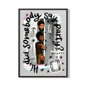 Creango - Cuadro Poster Enmarcado Friends Alguien Dijo Fiesta Decorativo