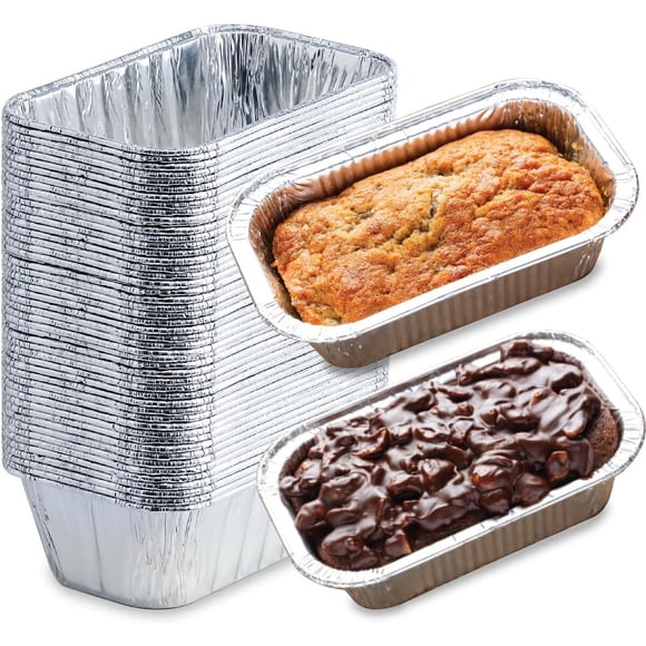 55 Pack 1 lb Mini Foil Loaf Pans, 1 Pound Disposable Aluminum