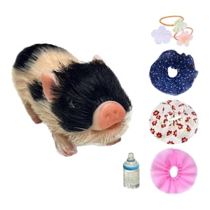 Magideal - Juguete De Cerdo Renacido En Miniatura, Muñeca De Cerdo De Silicona, Mini Cerdito, Lindo Juguete De Muñeca Animal Para Regalo De Cumpleaños, Juego De Estilo D
