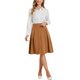 thumbnail image 2 of INSPIRE CHIC INSPIRE CHIC Falda de Oficina para Mujer con Cinturón en la Cintura, Falda Midi Línea A Plisada M Marrón, 2 of 6