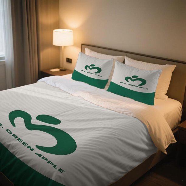 Green Apple Logo Duvet Cover Set Vintage Digital Print Bedding Soft and Breathable
