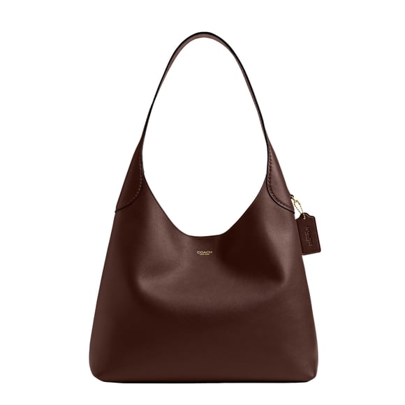 Bolsa de Hombro Coach Brooklyn 34 Cuero Natural Grano
