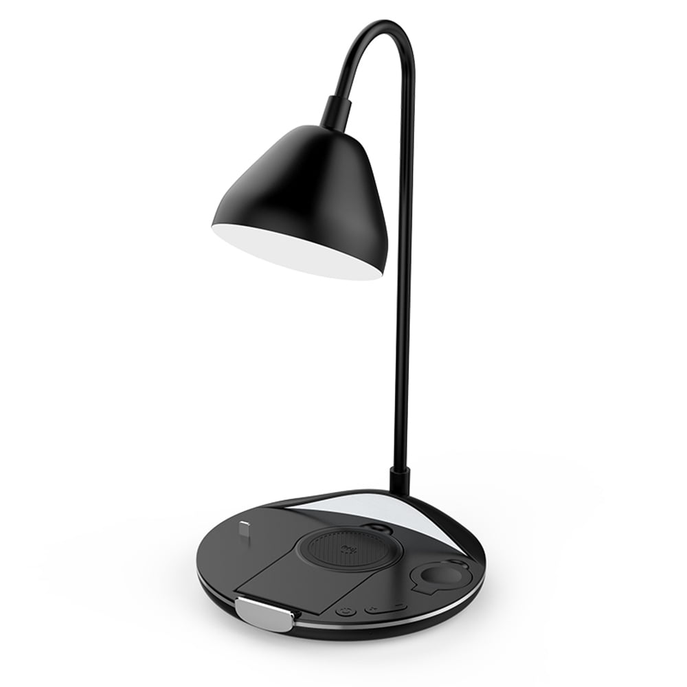 Genérico - Cargador Inalámbrico Plegable 4 En 1 Con Compatibilidad Magnética De 15 W, Carga Multidispositivo Y Lámpara De Escritorio Integrada-negro