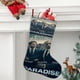 thumbnail image 2 of Paraíso Tema: Calcetines de Navidad, fino lino blanco para colgar en escaleras y chimenea, decoración navideña para el hogar, regalo de Navidad.54cm×38cm, 2 of 5