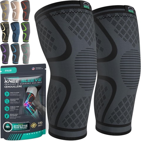 Rodillera Modvel Compression Para Mujeres Y Hombres, Paquete De 2