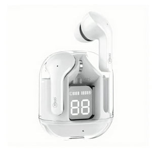 Audífonos Tws Mlab 9354 Glass Crystal, Bt 5.4, Ip55, Blanco, Diseño Elegante