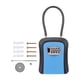 thumbnail image 5 of Caja de seguridad para llaves con combinación de 4 dígitos, grillete de cable de acero, resistente a la intemperie, portátil para perilla de puerta o , azul, 5 of 5