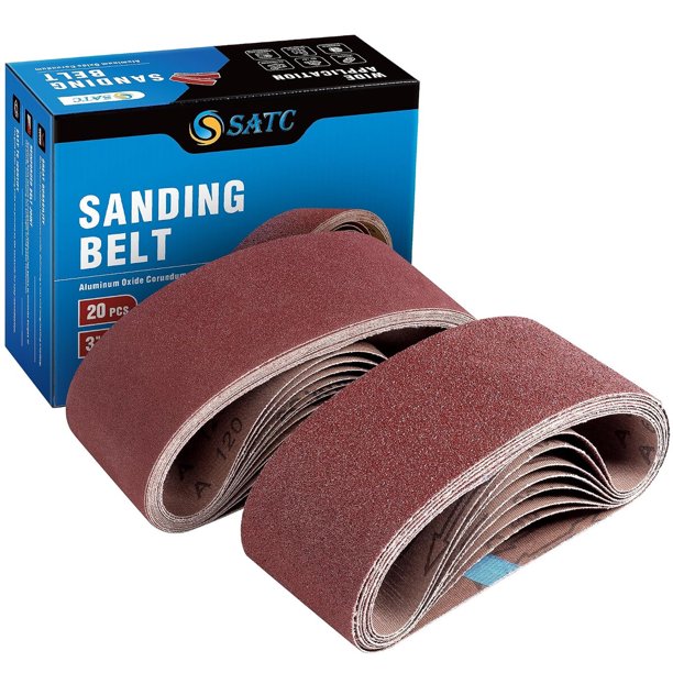 S SATC 20 bandas de lijado de 3 x 18 pulgadas para lijadora de banda, óxido de aluminio