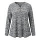 thumbnail image 5 of GRACIA Y GRANDEZA Blusas Casuales Sueltas de Manga Larga con Cuello en V, Bolsillo y Botones para Mujer de Talla Grande 2X Gris, 5 of 7