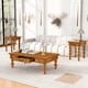 thumbnail image 3 of Rectangular Wooden Coffee Table with Storage Drawer, Vintage Cocktail Table with Solid Wood Gourd-Shaped Legs for Living Room,No-Tools Assembly (Natrual), 3 of 3