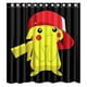 thumbnail image 1 of Cortina de ducha de Pokémon Pikachu con bonito diseño de cartón, juego de cortina de baño con ganchos, tamaño 66 x 72 pulgadas, 1 of 3