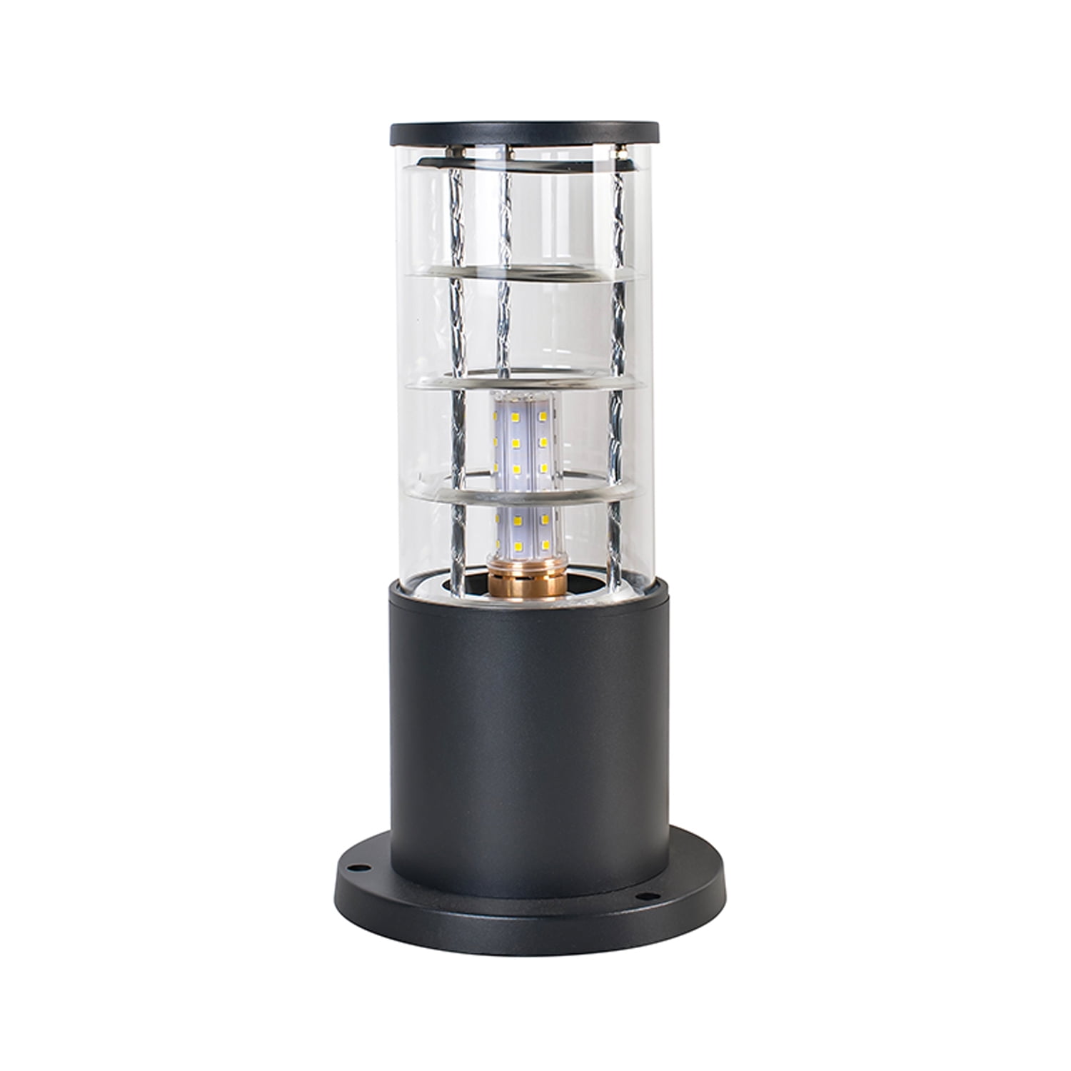 Hbled - Aplique Piso Espiral 30cm Porta E-27 Negro Incluye Ampolleta Cálida