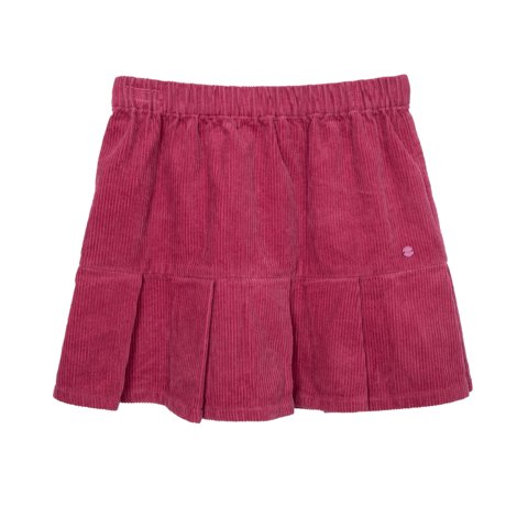 Pillin - Falda Niña Cotelé Tableada Burdeo