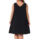 thumbnail image 3 of Agnes Orinda Women's Plus Size Camisones de Satén Cuello en V Tirantes Anchos Plisados Camisón Ancho para Dormir Vestido de Descanso 3X Negro, 3 of 6