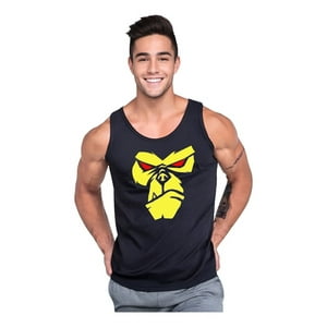 Persodesign - Polera Gorila Ojos Psicodelicos Gym Musculosa Tank Hombre Talla L Negro Hombre