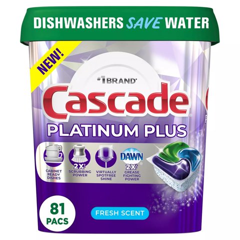 Detergente Cascade Platinum Plus Cápsulas 81 Unidades