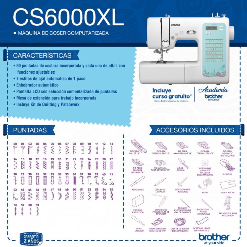 Brother CS6000XL Blanco, foto 4