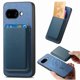 thumbnail image 1 of Funda de Cuero Magnética con Tarjetero para Samsung Galaxy S25 Edge Cubierta Delgada Azul, 1 of 5