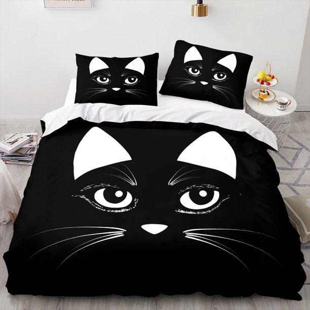 3D Animal Cat Quilt Cover 3D Large Printed Double Size Quilt Cover Bedding Set Single Set