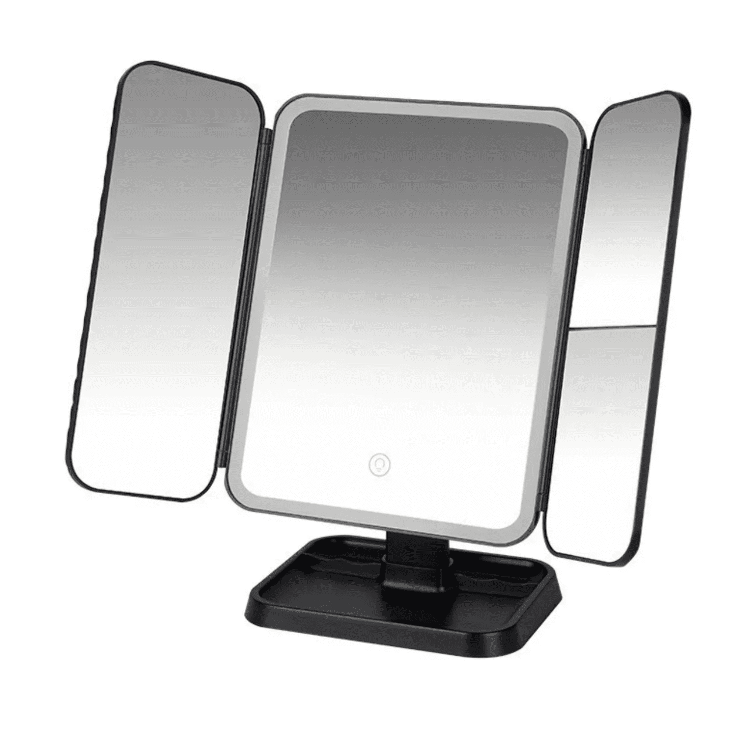 Genérico - Espejo Tocador Maquillaje Aumento Profesional Led Plegable Negro