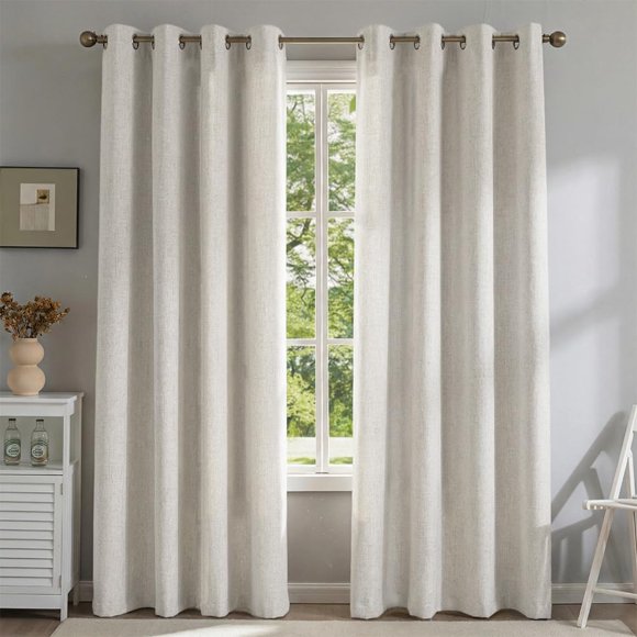 Cortinas DrapeMaster 244 cm Marfil Opacas - Juego de 2 Paneles