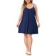 thumbnail image 4 of Agnes Orinda Vestido de Dormir sin Mangas para Mujer de Talla Grande, Cuello en V, Plisado Frontal, Tirantes Ajustables, Suave, Casual, Camisón 1X Azul Oscuro, 4 of 8