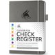 thumbnail image 1 of Libro de registro de cheques Clever Fox 17,5 × 21 cm gris, 1 of 7