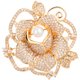 thumbnail image 1 of Mujeres latón circón cristal perla flor broche solapa pin cuello consejos rojo, 1 of 5