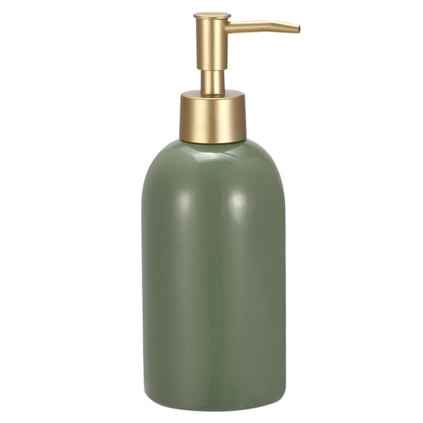 Dispensador de Jabón Uxcell, Dispensador de Jabón de Mano de Cerámica de 14Oz con Bomba de Plástico para Cocina y Baño, Verde