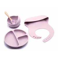 Oem - Set Vajilla De Alimentación Para Bebe Silicona Rosa