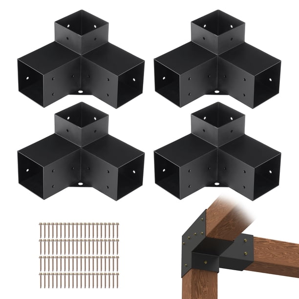 Kit de soportes para pérgola VEVOR, 4 x 4 pulgadas (tamaño interior 3,6 x 3,6), 4 unidades