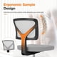 thumbnail image 4 of Silla de escritorio Sweetcrispy, ergonómica, con respaldo bajo, malla, gris, 4 of 7