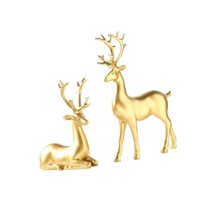 Bothyi - 2 Figuras De Renos Y Ciervos Para Decorar El Escritorio, La Sala De Estar Y El Dormitorio