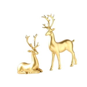 Bothyi - 2 Figuras De Renos Y Ciervos Para Decorar El Escritorio, La Sala De Estar Y El Dormitorio
