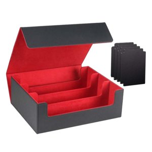 Magideal - Caja De Exhibición De Baraja De Cartas, Juguete De Colección Con Capacidad Para Más De 1800 Cartas, Resistente Y Coleccionable. Negro Rojo