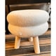 thumbnail image 3 of Pouf Blanco base Madera piel sintetica 35x35x35 cm, 3 of 3