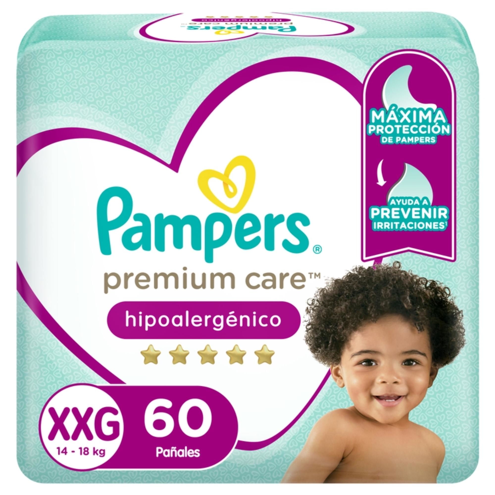 Pañales Premium Care Talla Xxg 60 Un Pampers