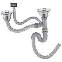 Magideal - Tubería De Drenaje Para Fregadero De Cocina, Tubería De Alcantarillado, Tubería Flexible De Acero Inoxidable Para Aguas Residuales, Tubería De Drenaje Doble Ranura