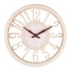 thumbnail image 2 of Reloj De Pared De Estilo Europeo De 12 "con Textura De Madera Hueca Redonda Para El Hogar Cafe Bar Beige, 2 of 5